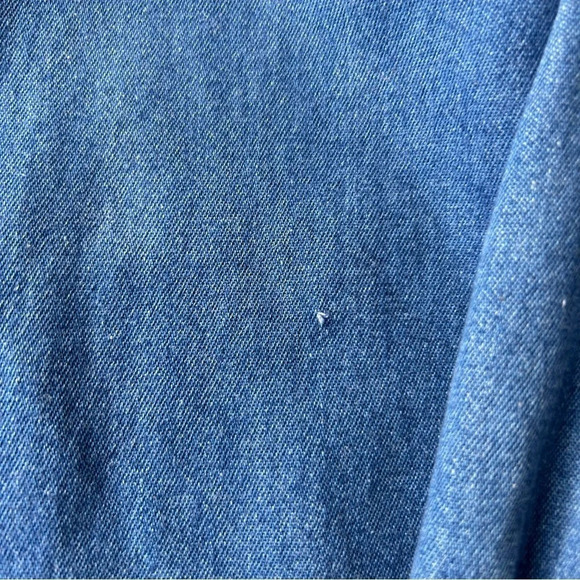 Vintage 90s Rhythm  Blue Removable Embroidery Collar Chambray Button Down Shirt - Picture 16 of 16